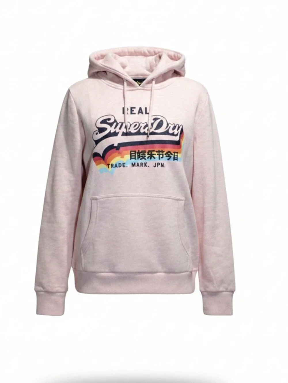 Real SuperDry Japan Pink Pullover Hoodie Streetwear Normcore Cotton Blend Sz M